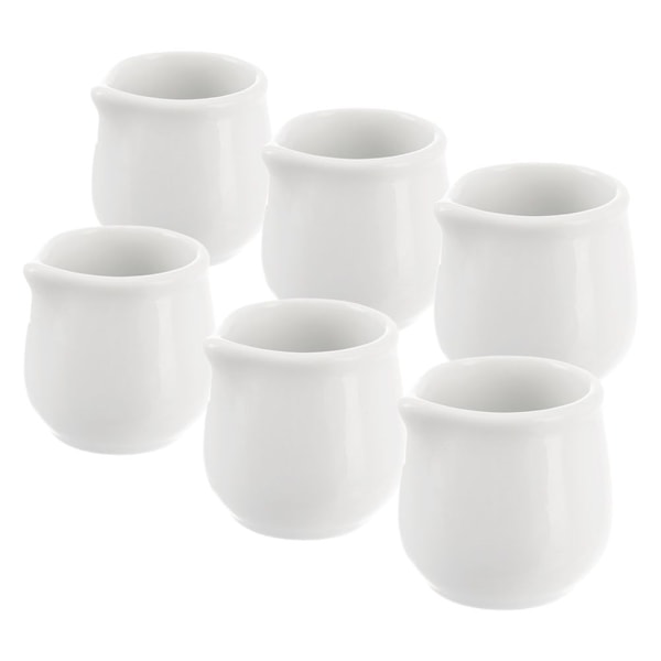 Seks elegante porcelænskander med praktiske tude