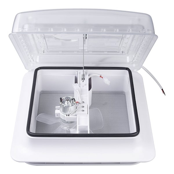 Taklucka 280x280 mm utan permanent ventilation transparent med fläkt