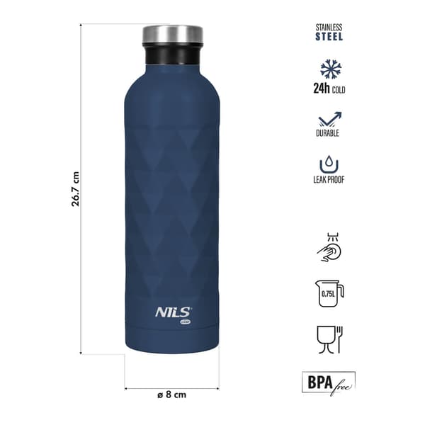 Turistvattenflaska, 750 ml, blå