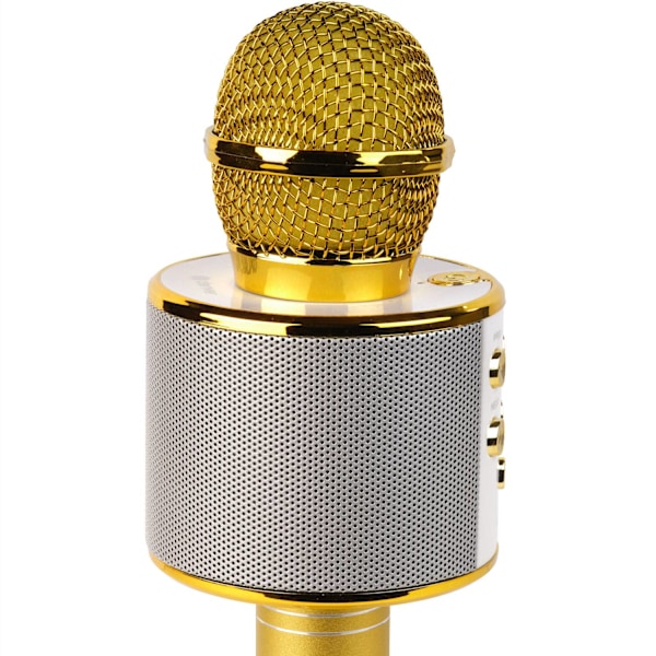 Bluetooth Karaoke Mikrofon med inbyggd högtalare. Guld