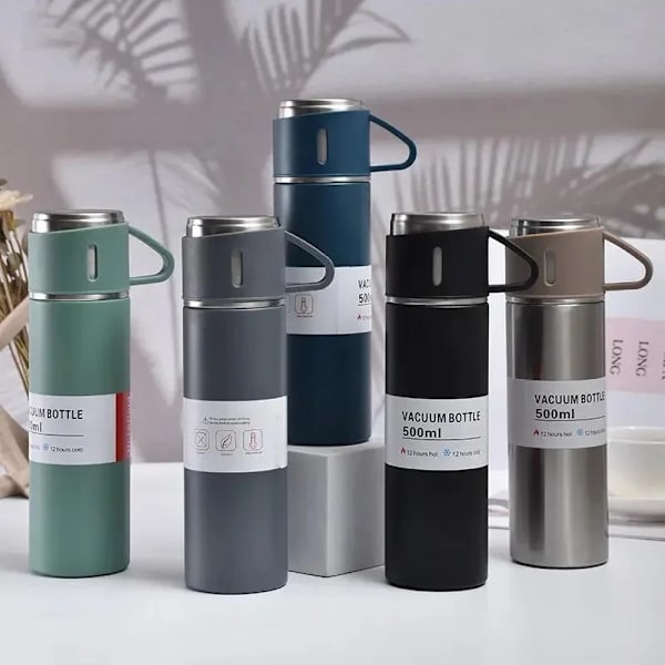Herzberg HG-04210: Vakuumisoleret rejsetermokolbe i rustfrit stål - 500 ml