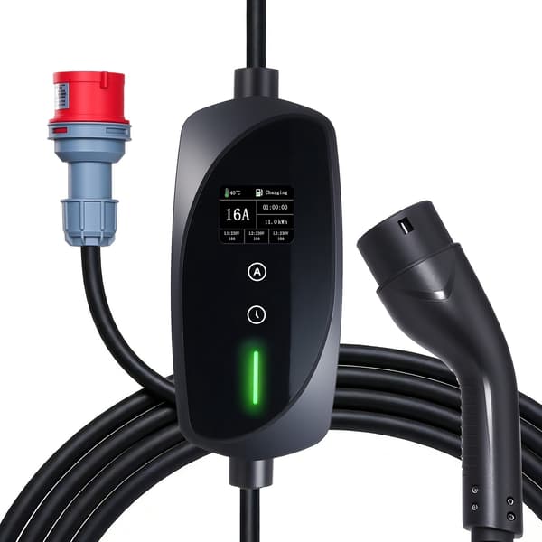 Bärbar elbilsladdare typ 2 11 kW 16A, 8 m kabel