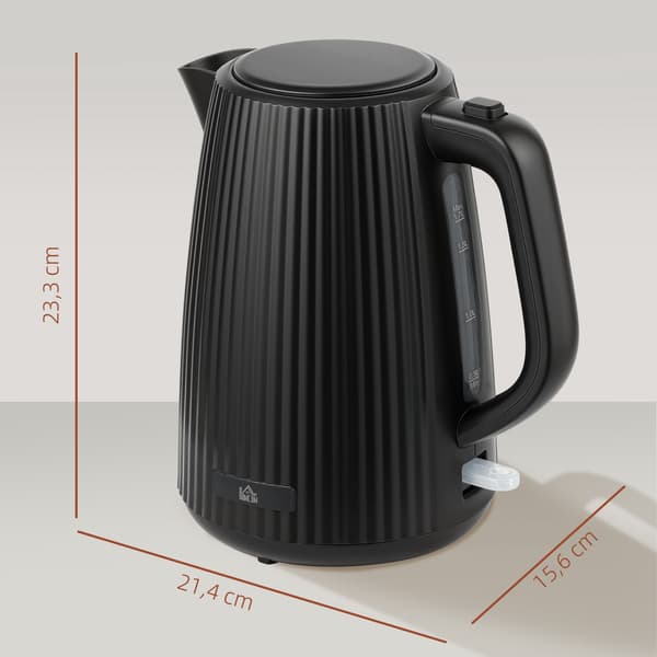 Elkedel, 1,7L kapacitet, Automatisk slukning, Sort