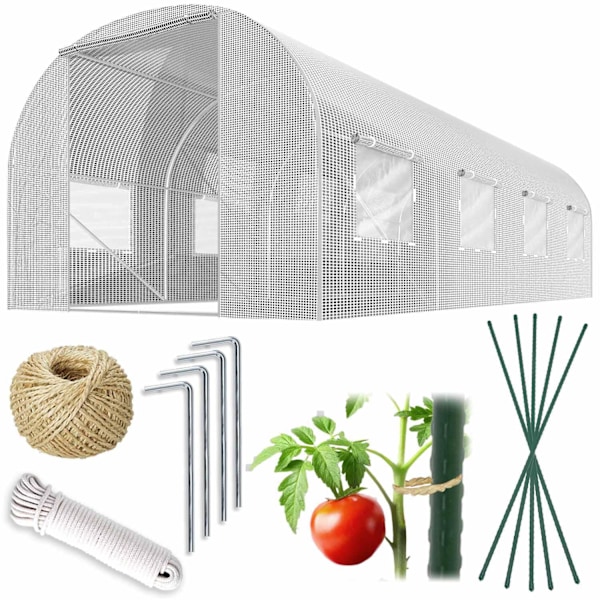 Havetunnel 2 x 4,5 m (9 m2) hvid Plonos