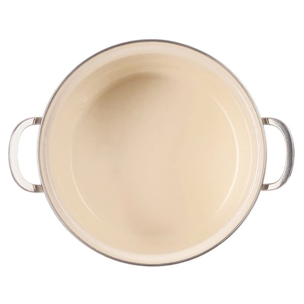 Emaljekande, cremefarvet, 4L, 22 cm diameter