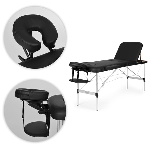 Aluminium 3-delt foldbart massagebord med taske