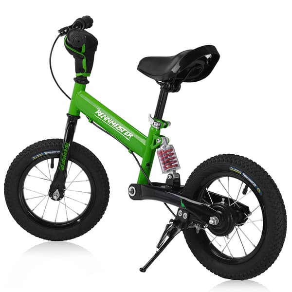Løbecykel 12" Grøn, Justerbart Sæde & Håndbremse