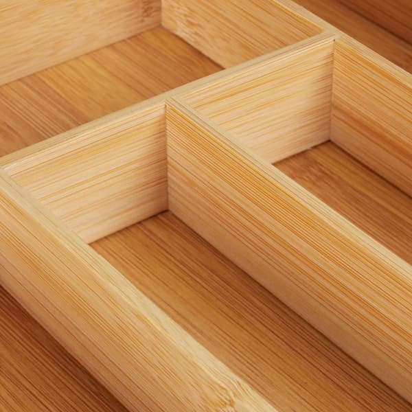 Utdragbar bestickbricka i bambu