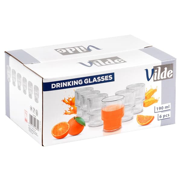 Set med 6 glas, 190 ml kapacitet