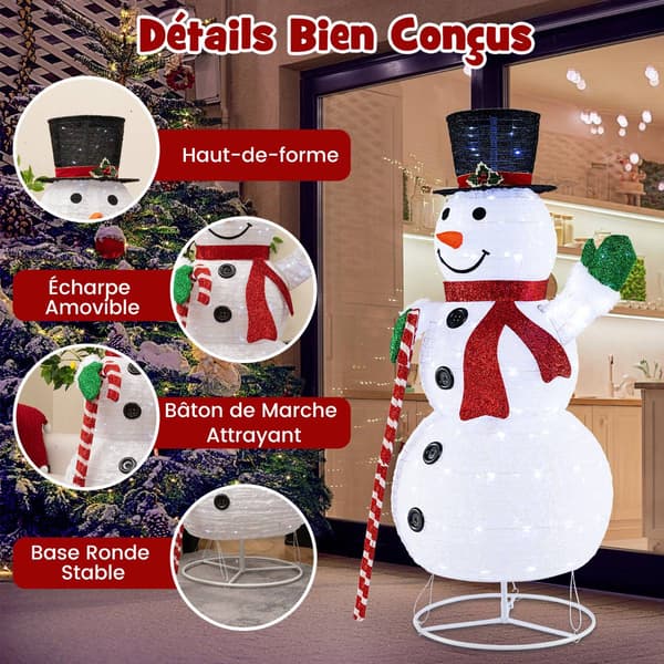 Forbelyst snemands havedekoration – 150 cm, 180 LED'er