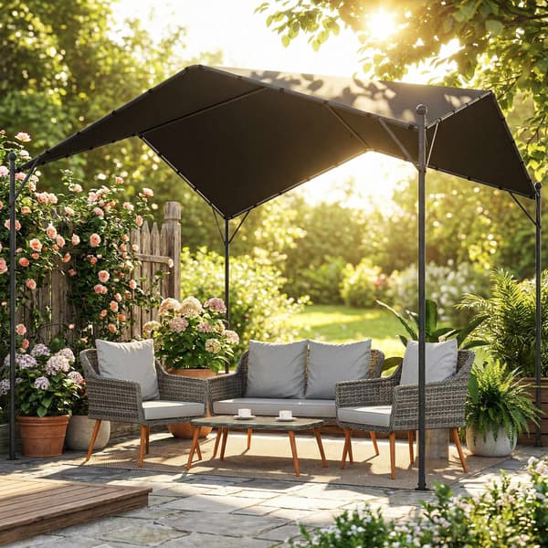 3x3 m pergola metallirungolla ja UPF30+ katolla