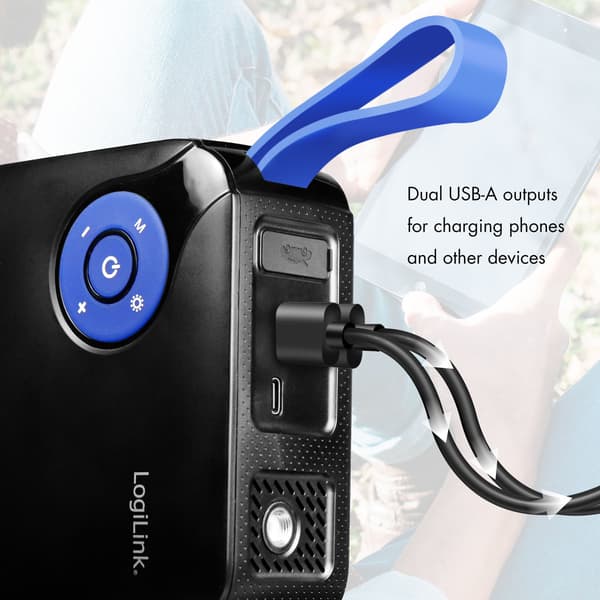 Bærbar 4-i-1 jumpstarter med luftkompressor