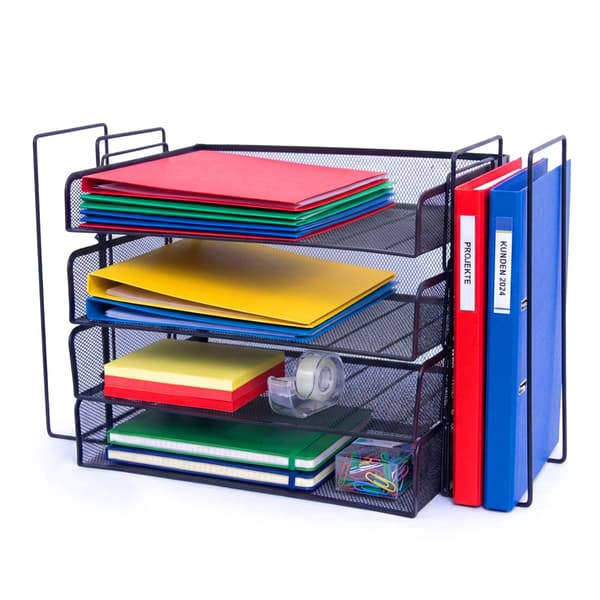 A4 brevbakkeorganisator, metalnet, 4 rum