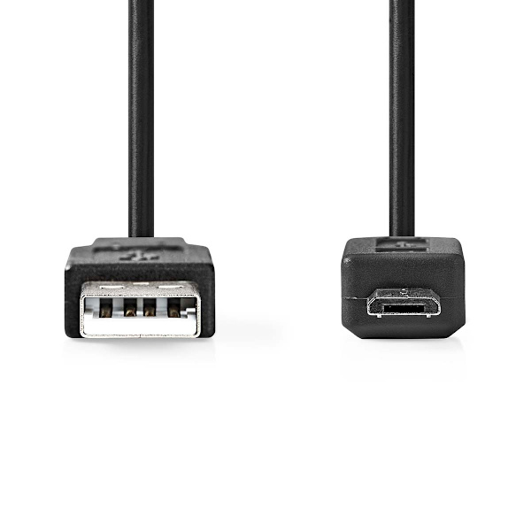 USB kaapeli | USB 2.0 | USB-A Uros | USB Micro-B Uros | 480 Mbps | Niklattu | 1.00 m | Pyöreä | PVC | Musta | Laatikko