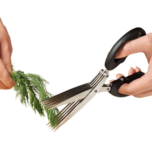 Örtsaxar med fem blad för snabb hackning i köket