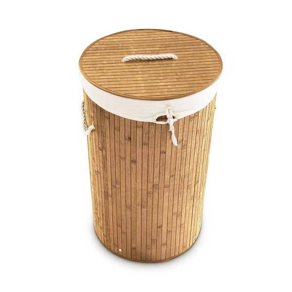 Pyykkikori bambu pyöreä