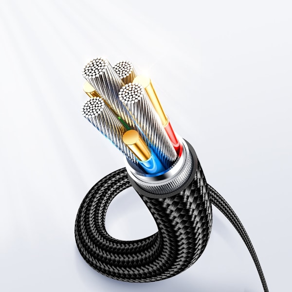 USB-C-kabel för snabbladdning och dataöverföring 100W 1,2 m svart