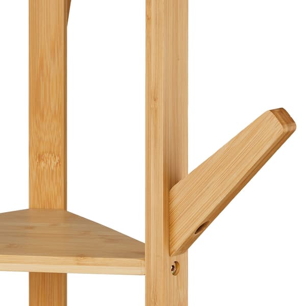 Bambuinen naulakko 9 koukulla ja 2 hyllyllä