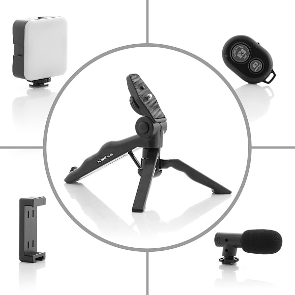 Vlogging-setti Lampulla, Mikrofonilla ja Kaukosäätimellä Plodni InnovaGoods 6 Kappaletta