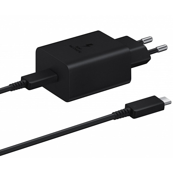 Samsung 45W PD USB-C Rejseoplader med USB-C Kabel - Sort Sort