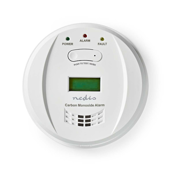 Kolmonoxid Alarm | Batteridriven | Batterilängd upp till: 5 år | Med paus knapp | Med testknapp | 85 dB | Vit