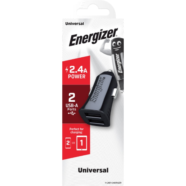 Energizer Classic - Autolaturi 2x USB-A 2.4A 12W (musta)