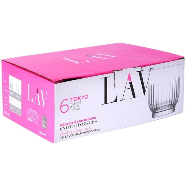 Sæt med 6 glas, 300 ml, tykt glas til drinks
