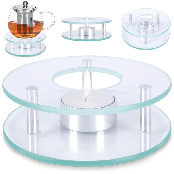 Tevärmare i glas för tealight-ljus – perfekt för tekannor