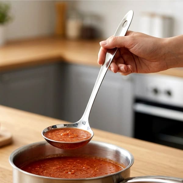 Suppeøse i rustfrit stål, 80 ml, 29 cm lang