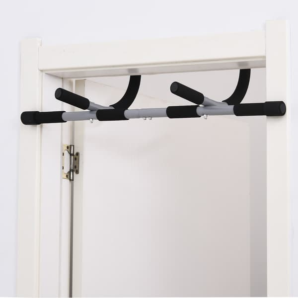Pull-Up Bar Multifunktionel Træningsholder, Dørstang Af Stål Og Skum, Sort + Grå, 92X40X17Cm