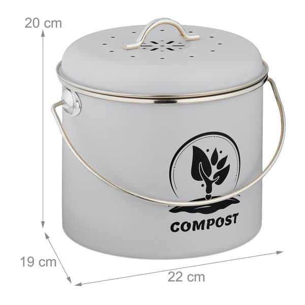 Kökskompostbehållare 3,5L med kolfilter