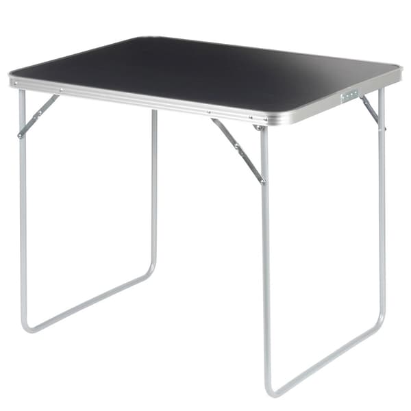 Hopfällbart campingbord i metall, grafit, 80x60x70 cm