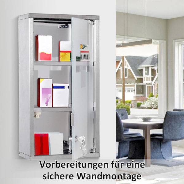 Lääkekaappi Lääkekaappi Lääkekaappi 3 Lokeroa Kodin Lääketiski Ruostumaton Teräs 25 X 12 X 48Cm