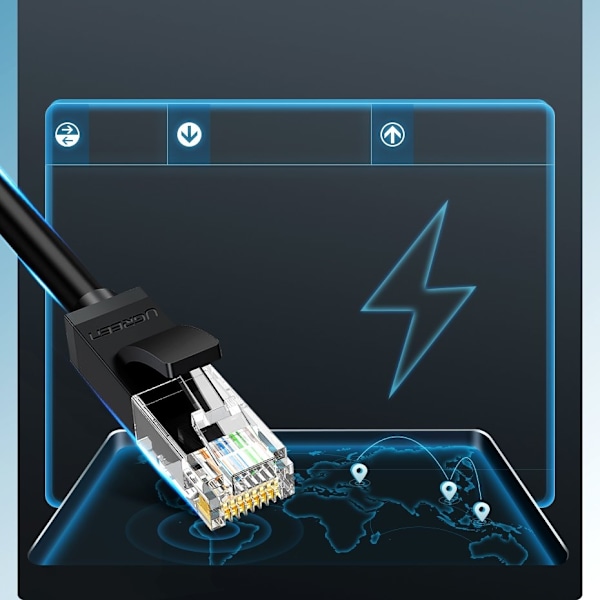 Patchcord-kaapeli Ethernet-verkkokaapeli RJ45 Cat 6 UTP 1000Mbps 1m