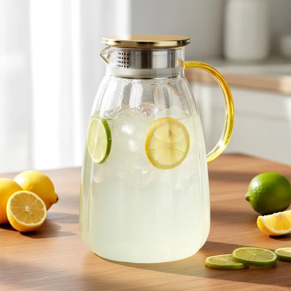 Glaskanna med lock, 2,2 liters kapacitet