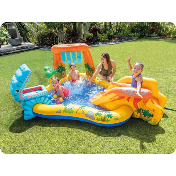 Dinosaurer legeplads med rutsjebane 249 x 191 x 109 cm INTEX 57444