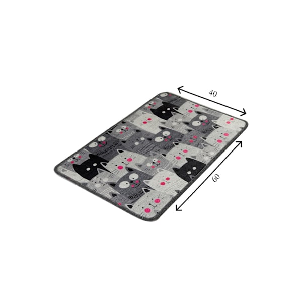 Bathmat Meow - harmaa (40 x 60)