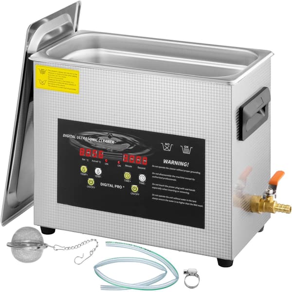 Ultralydsrenser 6L, 40kHz, varmelegeme og digital timer