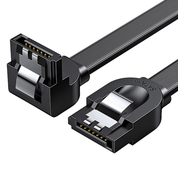 Kabel fladvinklet SATA 1.0-3.0 op til 5Gb/s 0.5m - sort
