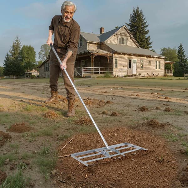Gräsmattajämnare, kolstål, 30x14 tum plåt