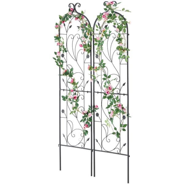 Trädgårdsspaljé för klätterväxter, metall, 152 x 38 cm, 2-pack