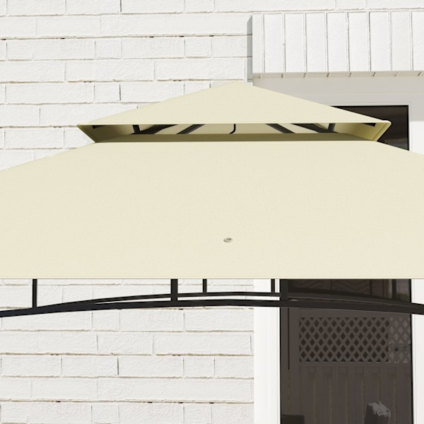 Grillpaviljong 240 x 150 x 257 cm vattentät flamskyddad trädgårdspaviljong med dubbeltak, sidohyllor, lusthus med UV-skydd, BBQ-paviljong av stål, gri