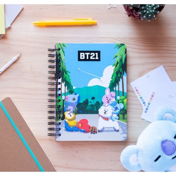 A5 notesbog med BT21-tegn til skole- eller kontorbrug