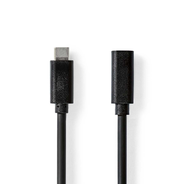 USB-kabel | USB 3.2 Gen 1 | USB-C™ Han | USB-C™ Hun | 4K@60Hz | 5 Gbps | Nikkelplateret | 2.00 m | Runde | PVC | Sort | Box