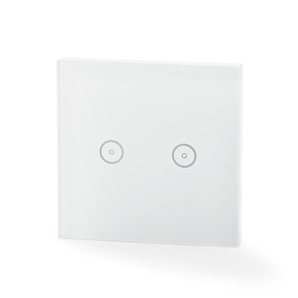 SmartLife Strömbrytare | Wi-Fi | Dubbel | Väggfäste | 1000 W | Android™ / IOS | Glas | Vit