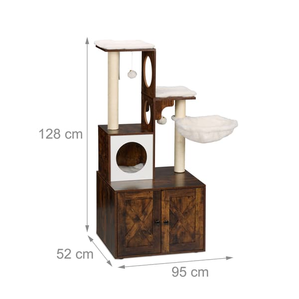 Kattskrapa med kattlåda 128 cm