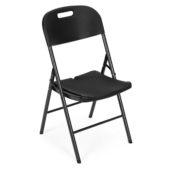 Sæt med 2 klapstole, cateringsæt, metal, HDPE, sort, ModernHome