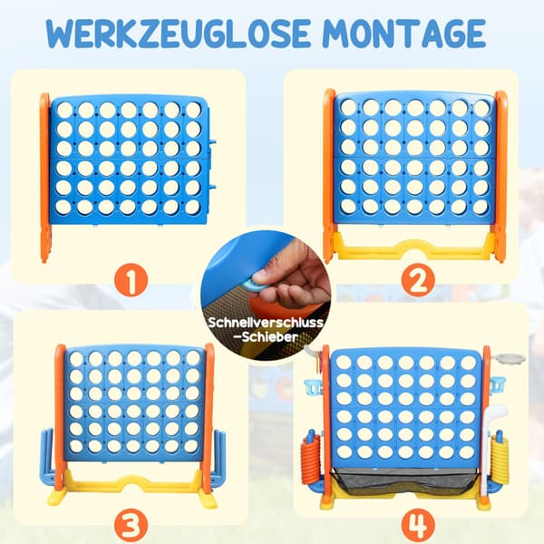 4-i-1-spelset, justerbart, plast, färgglatt