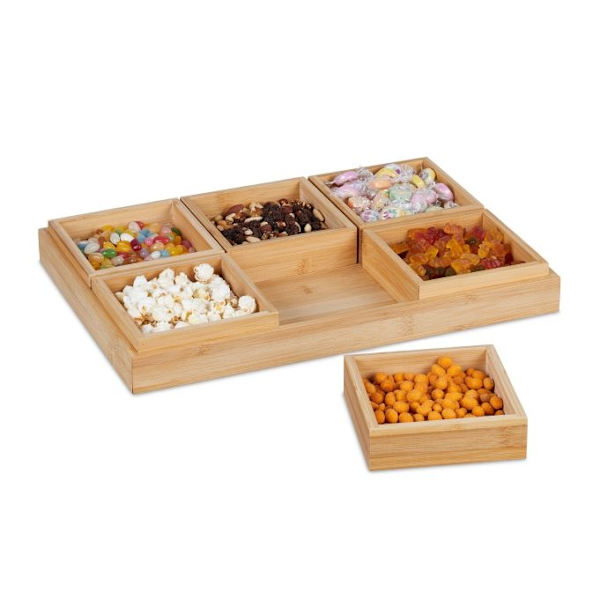 Snackskål med serveringsbricka
