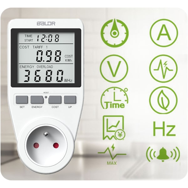 Enfaset elmåler Berdsen BD-990 Hvid